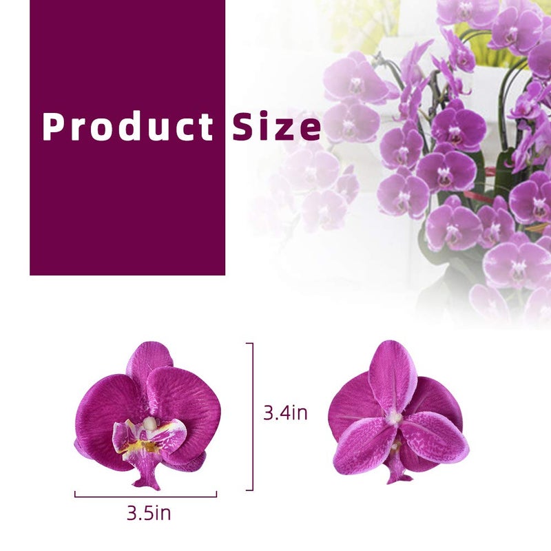 HOKPA Artificial Silk Phalaenopsis Flower Heads, Fake Butterfly Orchid Heads for Wedding Floral Bouquet Decor DIY Craft Making Bridal Shower Photography Props (20pcs Purple) - Image 2